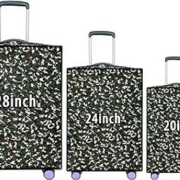 Combo of 3 Zippered‎ Military Print Trolley Bag Cover/Suitcase Bag Cover/Waterproof Dustproof Luggage Bag Cover with Transparent ID Pocket for Wheeled Luggage Bags (28 inch,24 inch,20inch)-16