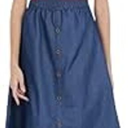 Women Knee Length Light Denim Flared Blue Skirt Pack of 1-53