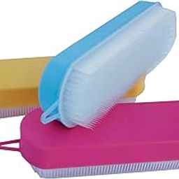 Kitchwish Cloth Cleaning Washing Laundry Brush Plastic Wet & Dry Brush Brush Strip PVC MR Boss Magnum Cloth Brush, 7 inch-18