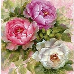 WICHARSH DIY 5D Diamond Painting by Number Kits Full Drill Rhinestone Embroidery Cross Stitch Pictures Arts Craft for Home Wall Decor-12X16In (Flower)-image-99