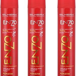 SILKERA Enzo Extra Strong Hair Spray | Keratin Enhanced Hair Styling Spray | Professional Hair Fixer with No Greasy Residue & Long Lasting Hold | Suitable for All Hair Types | Imported Hair Setting Spray | 420 ML (Pack of 3, Red Enzo)-image-4