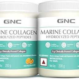 GNC Marine Collagen|200 Gm|Type 1 & Type 3 Collagen|Hydrolyzed Peptides |Hyaluronic Acid|Biotin |Vitamin C &E |Grape Seed Extract |Rosemary Extract |For Radiant & Youthful Skin,2 count,200 grams-13