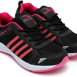 Women's Fashion-13 Sports Running,Walking & Gym Shoes for Eva Sole Casual Sneaker Lightweight Lace-Up Shoes for Girl's (Black, Numeric_7)-image-65