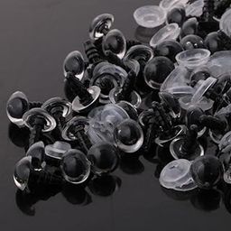 SECRET DESIRE 100 Pieces PP Safety Eyes with Backs for Bear Doll DIY Craft 8mm Clear-image-40