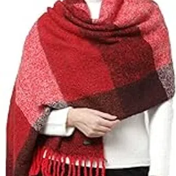 513 Women Acrylic Fine Soft Color Blocked Tasselled Border Stole, Shawl, Scarf, Wrap-picture-7