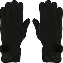 Warm PU Winter gloves with Touchscreen finger for Girls and Women-43