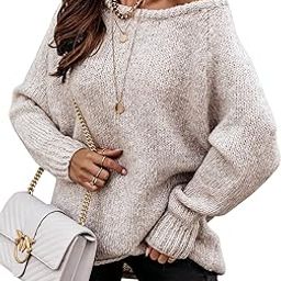 Women Casual Long Sleeve Fall Sweaters Crew Neck Solid Color Soft Ribbed Knitted Oversized Pullover Loose Fit Jumper-image-40