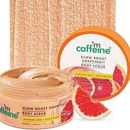 mCaffeine Glow Boost Grapefruit Body Scrub | Tan Removal | AHA- Lactic & Glycolic Acid, Niacinamide | Vitamin C Rich Grapefruit for Glowing, Soft & Smooth Skin | Remove Dry, Dead Skin | Fruity Grapferuit Aroma - 175g-19