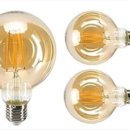 Vintage Edison LED Filament Round Decorative Bulb (4 Watt) E26/E27 Screw Holder Base, Golden Amber Glass, 2700K Warm White, 400 Lumens (3)-image-93