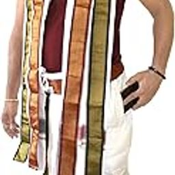 Men's SPL Readymade Panchakacham Dhoti Pant Cotton, Angavasthram(Towel) with side Pocket, Free Size-picture-55