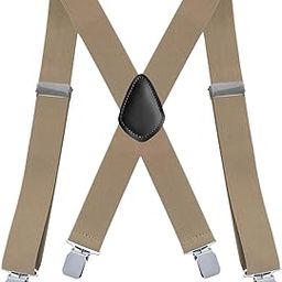 Suspenders for Men Fashion Elastic Straps for Wedding Formal Events Business Beige-image-18