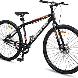 Geekay Hashtag City Joy 27.5T Single Speed Hybrid Cycle/Bicycle for Men, 18" Inches Steel Frame with Dual Disc Brakes | Ideal Rider Age 11+ Years - Black Orange-image-62