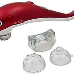 Swwitcart Dolphin Fish Handheld Massager Machine with Vibration, Magnetic, Far Infrared Therapy to Aid in Pain and Stress Relief For Men and Women [red white] Pack of 1-image-112