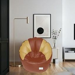 RnS Rest 'n' Sleep - Bean Bag Cover Only Mudda Chair, Faux Leather | Ready to Use | with 1 Year Warranty (XXXL, Mushroom/Tan)-image-58