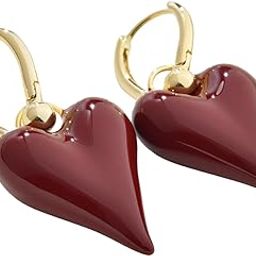 | Crimson Flame Earrings for Women | Maroon Gold-Plated Hoop Earrings | Bold Statement Jewelry-image-65