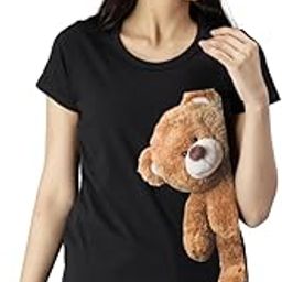 Womens Casual Cotton Round Neck Half Short Sleeve Printed T-Shirt-image-39