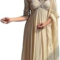 Women Anarkali Georgette Straight Gown for Women | Anarkali Gowns for Women Readymade | Gown's for Women semi-Stitched | Gown in Clothing & Accessories-image-13