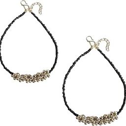 Shimankana German Silver Tone Ghungroo with Black Bead Anklet/Foot For Women & Girls- come in pair-image-95
