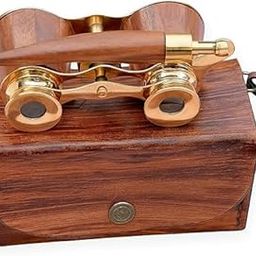 Vintage Opera Glasses Brass Nautical Binocular with Wooden Box, Handcrafted Decorative Maritime Telescope, Rosewood Storage Case Gifts..-image-7