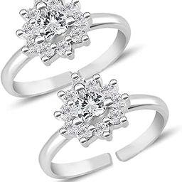 MJ 925 Mesmerizing CZ Silver Toe Rings in Pure 92.5 Sterling Silver for Women-image-51