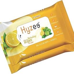 Rose Cleansing and Refreshing Wipes Soft Textured Shower Wipes For Woman & men pH Balanced, Paraben-Free (1 pack of 25 Wipes) (75, Lemon)-94