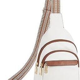 Small Sling Bag for Women Leather Crossbody Bags Fanny Pack Chest Bag for Travel, White-image-76