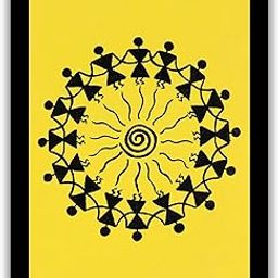 AAKARSHAK Handmade Warli Painting – Dancing Tribal Art | Framed 15x20 CM (6x8 Inch) with Tabletop Stand | Traditional Indian Folk Art for Wall, Living Room, Home Decor & Gifts | A5 Small-image-50