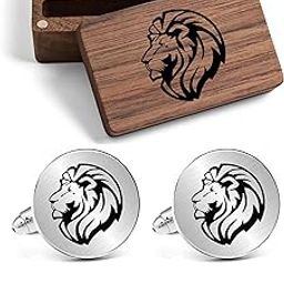Gold Male Lion Cuff Links Personalized Lion Head Cufflinks Jewerly Gift for Men (Gold Plated)-image-53
