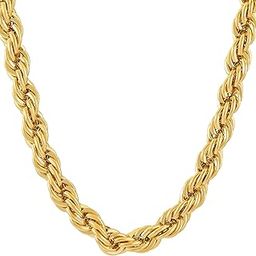 Lifetime Jewelry Rope Chain 7MM, 24K Diamond Cut Fashion Jewelry Necklaces in Yellow or White Gold Over Semi Precious Metals, Hip Hop or Classic, Comes with Box or Pouch, 24 Inches-image-55