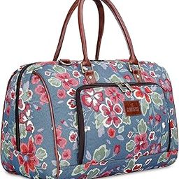 Fabric Oceania 28 Litres Tapestry Business Travel Duffle Carry-On Luggage Bag With 15.6 Inch Laptop Sleeve (Light Blue-Floral), 24 Centimeters-image-5