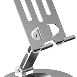 LIDDU Portable Aluminum Desktop Phone Stand – 360° Rotatable and Foldable Cell Phone Holder with Metal Base for Table & Bed, Compatible with All Smartphones & Tablets (MH-110- Grey)-picture-29