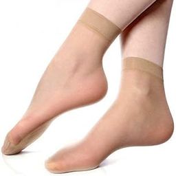 Ultra-Thin Transparent Nylon Ankle Length Socks for Women, Girls, ladies - Beige (Pack of 1)-9