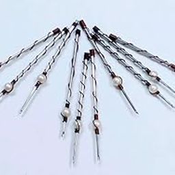 Generic Embroidery Tool Set (15 Pcs) - Silver with Brown Mild Steel Needles for Embroidery & Beading-22
