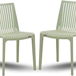 Supreme chairs Oasis Designer Armless Plastic Chair for Dining Room, Restaurent, Cafeteria and Office use (Colour : Frosty Green ; Count : 2)-image-36
