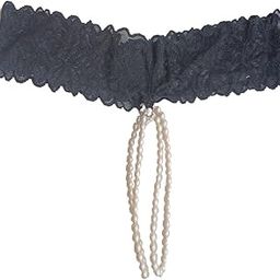 Black Lace Pearl Bejewelled Tstring Thong Cstring Comfortable Sexy Underwear Honeymoon Pantie for Hot Women-image-46