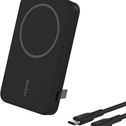 Belkin Qi2 5000mAH Magsafe Wireless Power Bank | 20W w/Wired & 15W Wireless Fast Charging | Compatible w/iPhone 12 and Above, Android & Other Qi2 Enabled Devices | 2 Years Warranty & 2L CEW | Black-32
