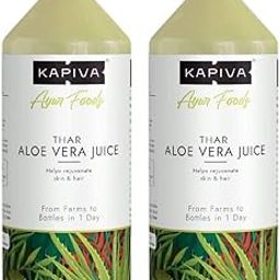 Kapiva Thar Aloe Vera Juice (with Pulp) 1L | Rejuvenates Skin and Hair | Natural Juice made within 4 hours of harvesting | No Added Sugar (Pack of 2)-image-50