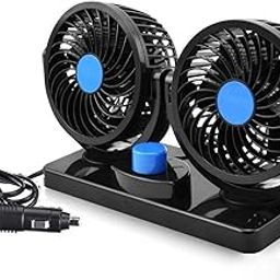 Dhanvine 12V DC Electric Car Fan for Dashboard, Double Head Cooling Electric Fan, 360 Degree Rotatable Small Fan for Car with 2 Speed Control Compatible with Mini Cooper-28