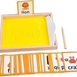 Fashion My Day Wooden Sand Tray with Cards Pen Preschool Kid Kids Attention Training Puzzle-image-22
