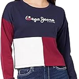 pepe jeans Women's Cotton Crew Neck Sweatshirt-picture-4
