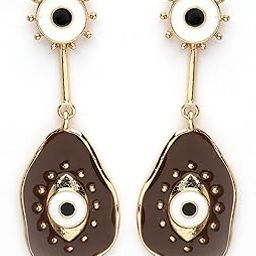 Gold-Plated Contemporary Brown Drop Earrings for Women (33038560)-2
