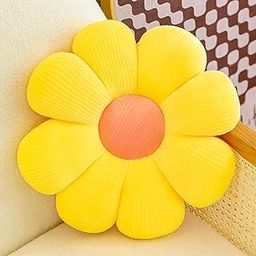 RVA Flower Pillow Flower Shape Cushion Cute Seating Pad Sunflower Chair Cushion Oversized Throw Pillow for Home Decoration Kids Girls Women Gifts (Yellow)-image-79