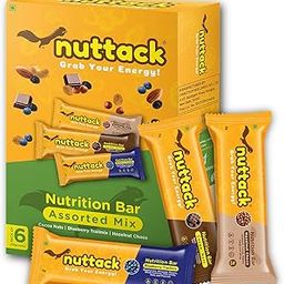 Nuttack Assorted Protein Bar - Tasty Nutrition Bar upto 9g Protein | Energy Bar | High Protein | Healthy Snack | Pack of 6, 35g bars | No Sugar | Gluten Free | Gut Friendly-12