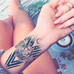 Semipermanent Temporary Tattoo Stickers 20-25 days Lifespan For Men Women Boys & Girls Waterproof 3D Realistic Cute Dog & Stars Tatto Sticker Blue Coloured Temp Watertransfer Size-18X11cm GZ-817-image-81