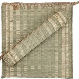 ORRIC Handmade 20 x 20 Inch double layer Grass Kusha Aasan Eco Friendly Meditation Mat For Yoga& Aasan For Puja For Sitting Set of 2-99