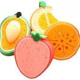 KT Fruit Shape Sponge For Kids & Adults Loofah Bath Scrub Sponge Set of 2 Multicolored Cute Fruit Design Shower Ball Multifunctional Wipe-image-14