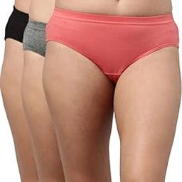 Feelings Intimate Women's Inner Elastic Cotton Hipster Panty Plain- Assorted Solid Colours-picture-35