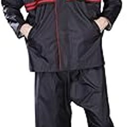 Raincoat for Men and women |Unisex Raincoat| Waterproof for Bikers |Lightweight Polyester Rain Jacket |Double Coating B3| Black Colour|-image-34