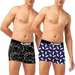 Pack of 2 Printed Trunk for Men | Cotton Blend | Soft & Stretchable | Stylish Men's Underwear | Comfortable Fit | Assorted Prints | Innerwear for Men |Dark Blue-Black-image-74