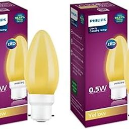 Philips LED Deco Yellow 0.5W Glass Candle (Pack of 2)-21